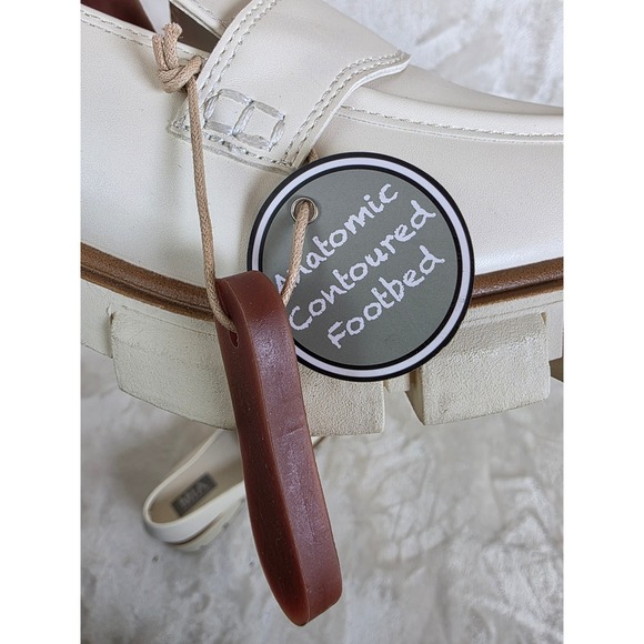 MIA Robbin Cream Platform Lug Sole Loafers MH2523 Womens 10M Anatomic Footbed - Picture 7 of 9